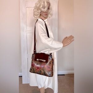 Patricia Nash! Larone/Sienna Sunset/Leather Double Strap Crossbody